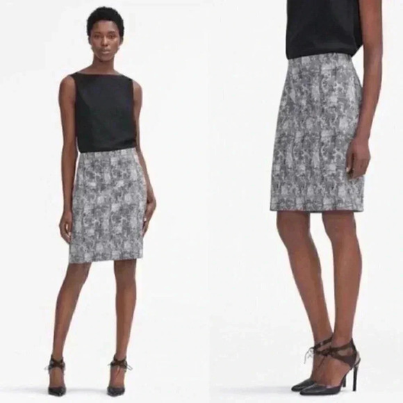 MM Lafleur noho crackle pencil skirt 2 black cream - Picture 3 of 8